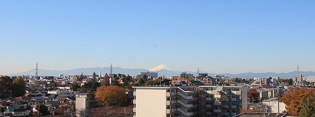 906号室からの眺望。富士山が見えていい...