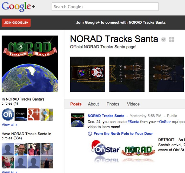 NORAD Santa on Google