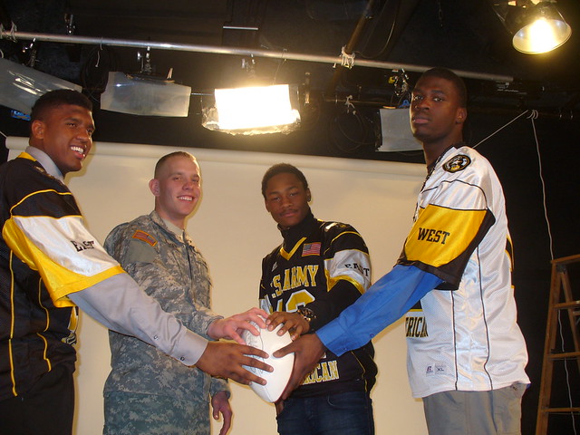 Soldier of the Year and Army All-Americans during photo shoot with Sports Illustrated