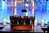 The candidates arrive on stage at the ABC debate