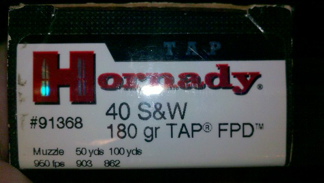 I carry 180 Grain Hornady TAP FPD in in my .40 and 70 grain POWERBALL in my .380 (pocket carry)