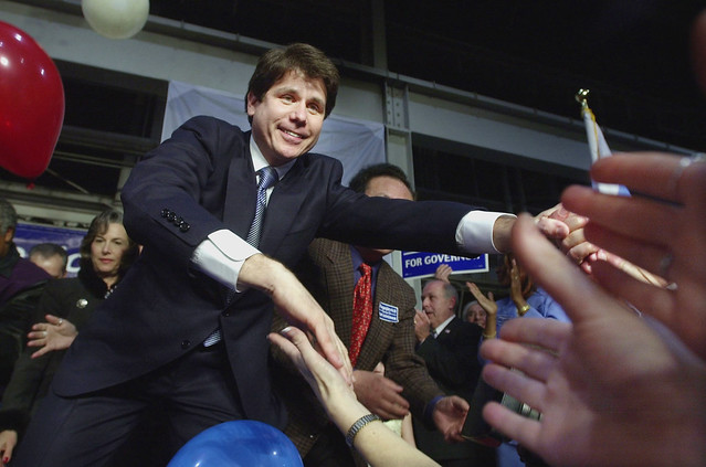 BLAGOJEVICH at his election night party