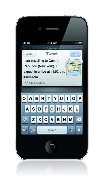 TOMTOM iPhone app 1.10 tweet your location