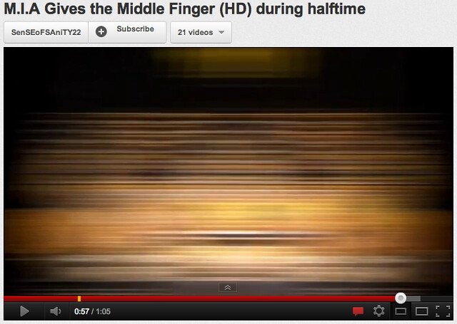 The blur that NBC put up too late after M.I.A.s middle finger looks tired