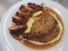 Roast Half-Duck: Confit Leg and Seared Breast over Cream Cheese Polenta with Duck Jus, Lingonberries and Shiitake Mushrooms