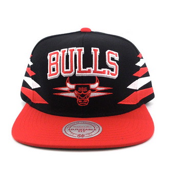 NBA Mitchell & Ness - Chicago BULLS Snapback Diamond Hats Cap Black Red