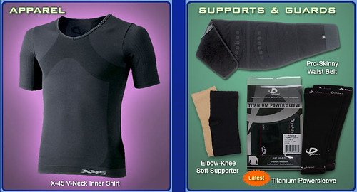 Apparel and sports supports & guards is also part of the Phiten line