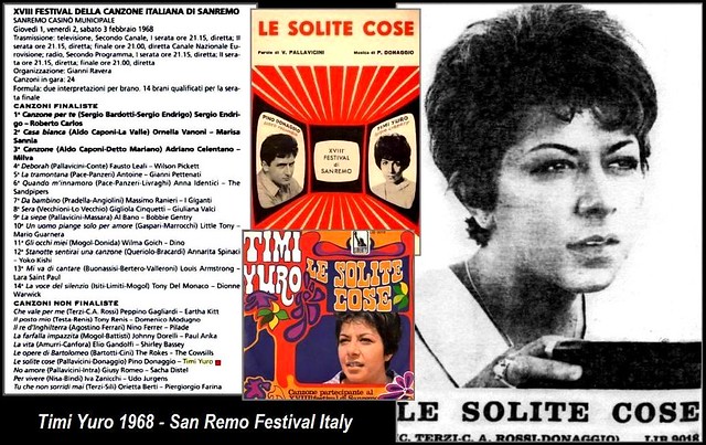 124 Timi Yuro 1968 ad magazine - San Remo Festival Italy - cover music sheet - 45rpm cover