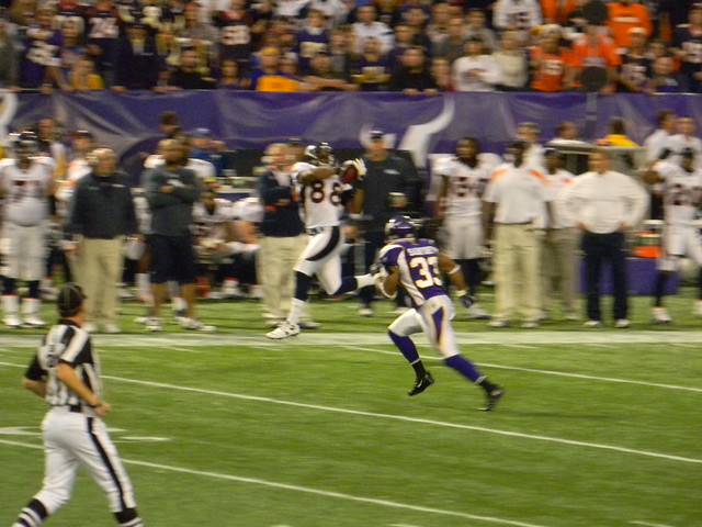 DEMARYIUS THOMAS hauling in another long catch down the sideline