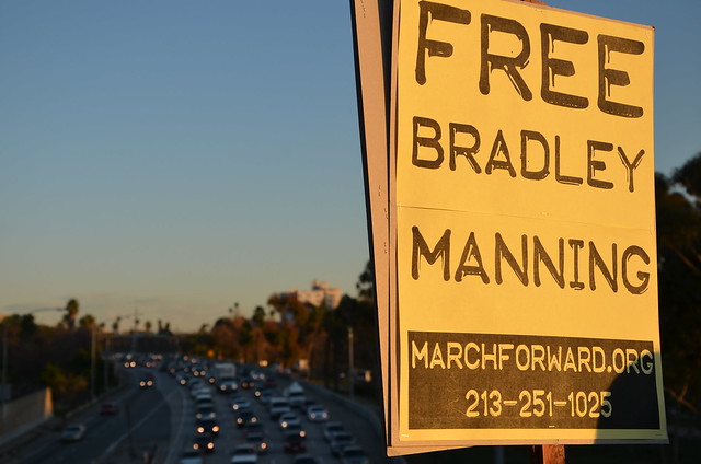 BRADLEY MANNING Banner Drop