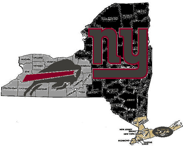 New York State NFL Map