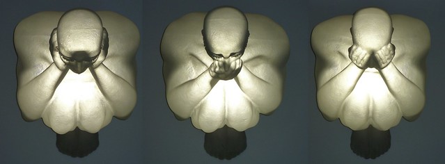 Hear No Evil - Speak No Evil - See No Evil by Jaume Plensa Underground Gallery Yorkshire Sculpture Park Wakefield Yorkshire