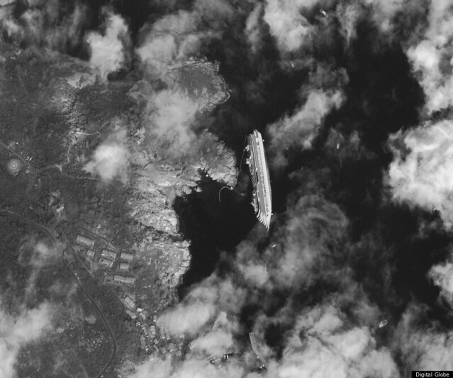 COSTA CONCORDIA from Space