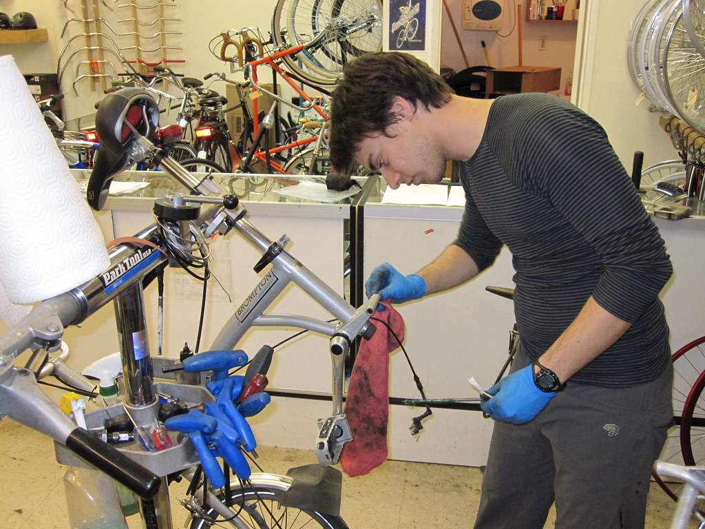How do you find a local bicycle repair shop?
