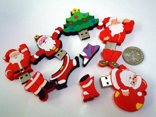 Christmas Tree and Santa Claus USB Flash Drive