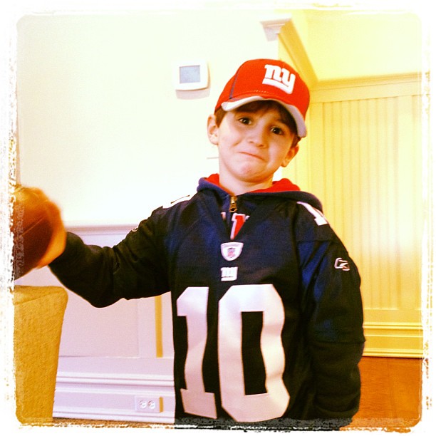Giants fan ready for the game.