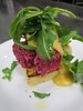 ef and Beet Tartare with Goat Cheese and Pistachios