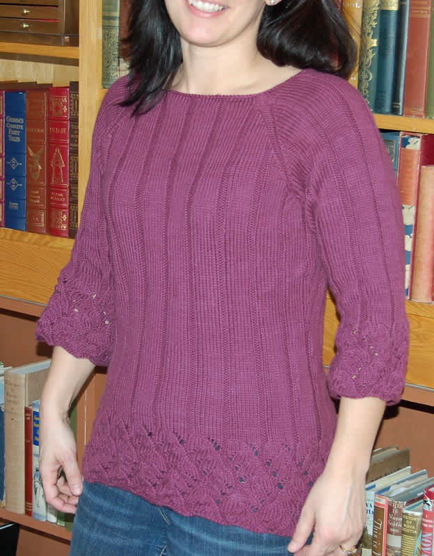 Chinese Lace Pullover knit with woolganic dk
