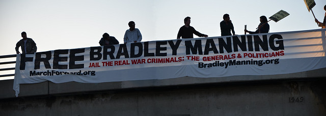 BRADLEY MANNING Banner Drop