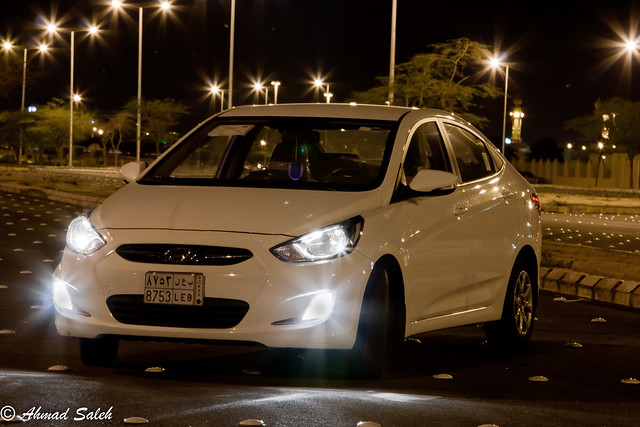 auto car night canon ride saudi arabia hyundai accent 2012 ksa 24105mm ??????? ?????