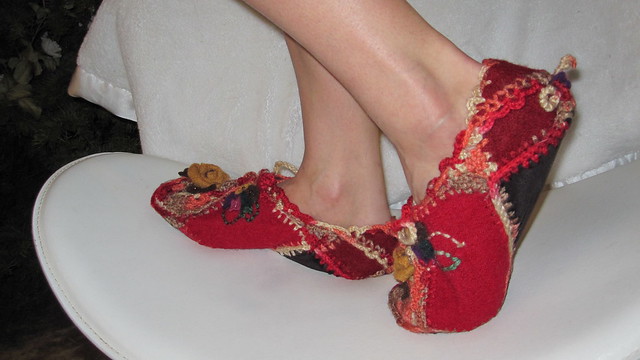 Hand Crochet Slippers " From Russia with Love