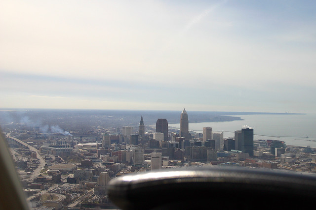 Cleveland skyline - from the air