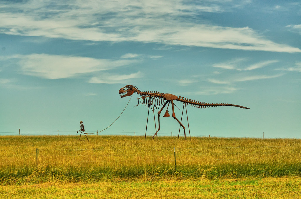 Skeleton Man walking Skeleton Dinosaur