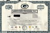Green Bay Packers Stock Certificate