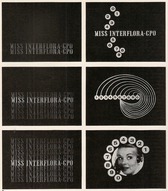 BBC TV - opening credit graphics for "Miss INTERFLORA" - designed by J R Laughton, 1960