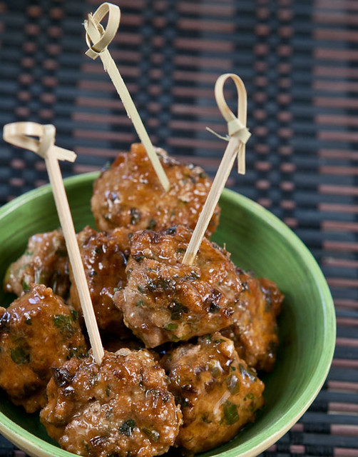 Scallion Meatballs with Soy-Ginger Glaze