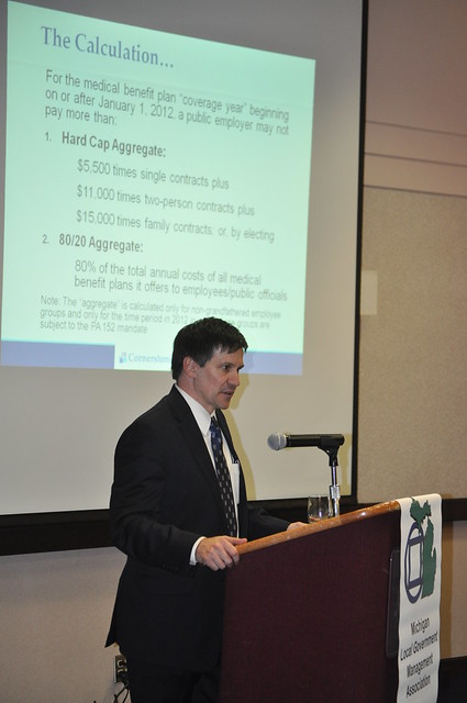 Mark Manquen of Cornerstone Municipal Advisory Group Speaks at the 2012 Michigan Local Government Management Association Winter Institute in East Lansing
