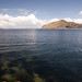 Vista del lago Titicaca dal molo sud della Isla del Sol