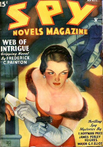 065 Spy Novels Magazine Apr-1935 Cover by D. S. - Includes The Devil’s Catspaw by E. Hoffmann Price