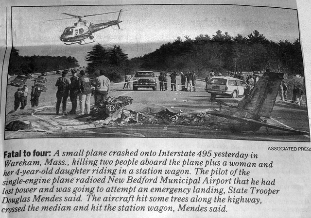 PLANE CRASH on Interstate 495 Clipping 1996