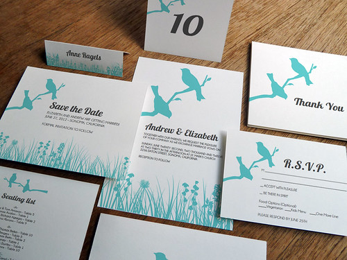 Printable Wedding Invitation Kit Love Birds