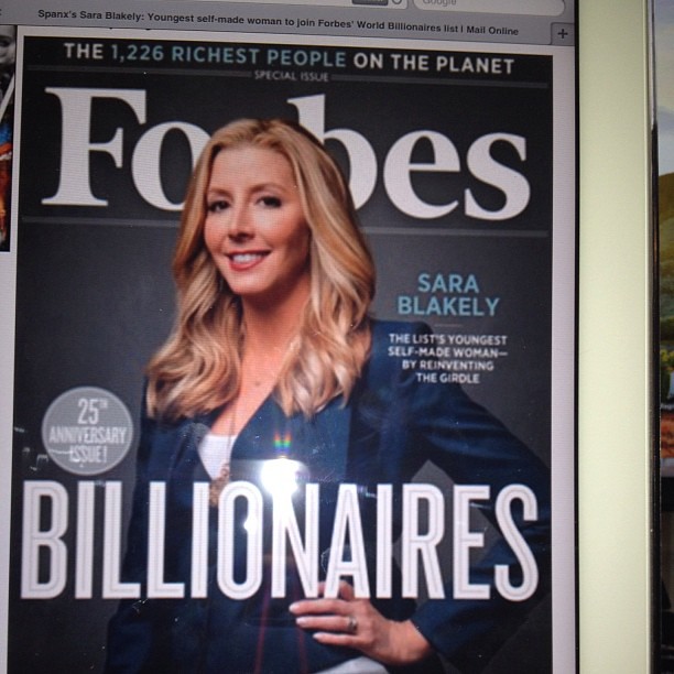 #congrats to #sarablakely youngest #woman #selfmade #billionaire #SPANX #womanpower #forbes #ipad