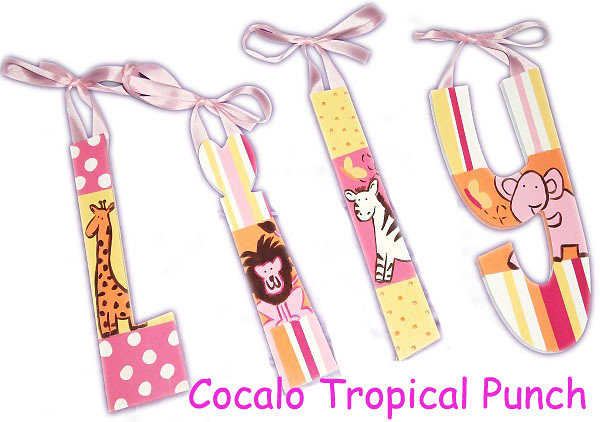 COCALO TROPICAL PUNCH CUSTOM HAND PAINTED HANGING LETTERS
