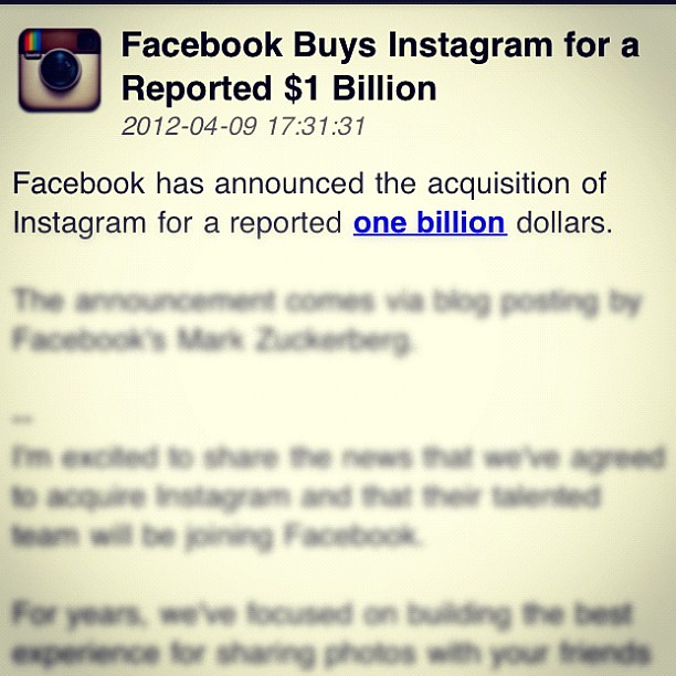 Yowser.. #Facebook buys #Instagram for US$1bn !! #hotStuff #fb #ig #social