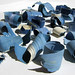 Hand thrown deconstructed ceramic vessels by Caroline Allen
