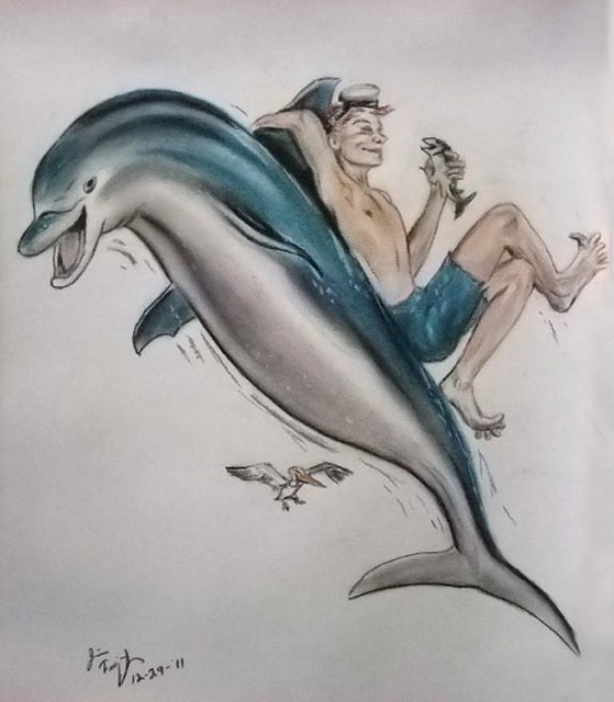 Original movie poster pose from "Flipper"