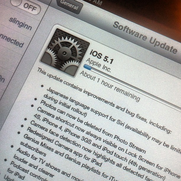 Upping to iOS 5.1 #IPAD