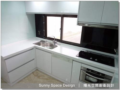 廚房設計-三重河邊北路黃小姐L型廚具：韓國人造石+六面結晶鋼烤+G型鋁把手-陽光空間廚衛設計19