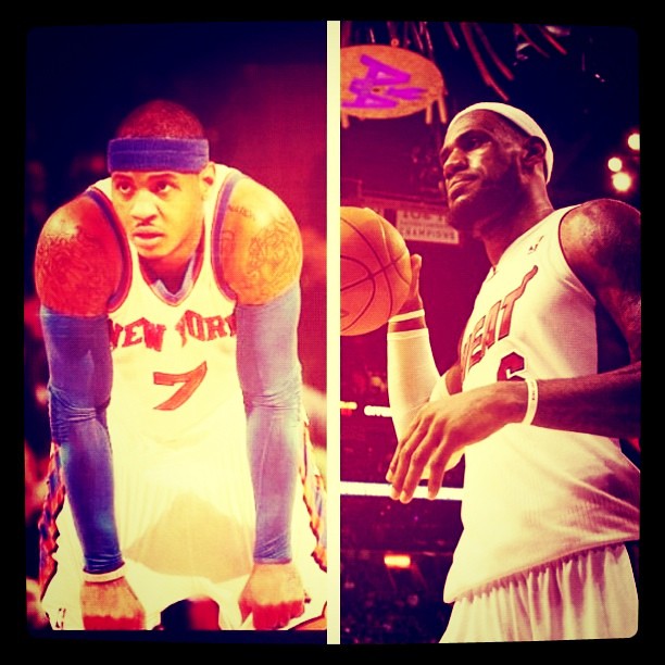 #Knicks vs #Heat @carmeloanthony bs @KingJames