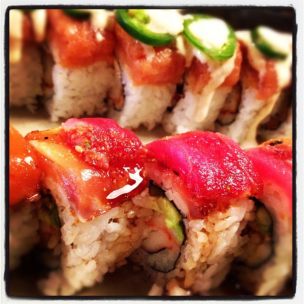 Triple Tango Roll (front) & Unforgettable Roll (back) #food #sushi