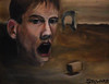 "PSYCHOSIS" Art by Rob Stewart, 8 by 10 Inches, Oil on Canvas, 2008