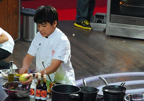 Jobim prepares his dream dish, Ricardo, at the Junior MasterChef Pinoy Edition The Lice Cook-off