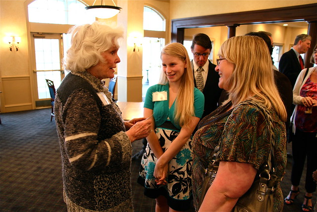 Doris Buffett meets with GCCEF scholarship recipients and their parents