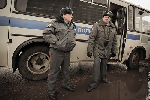 The leaders of the police operation. ©  Evgeniy Isaev