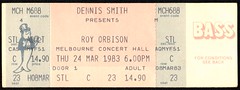 Roy Orbison Concert Ticket 1983