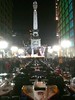 Monument Circle with Indy Cars wrapped in team logos